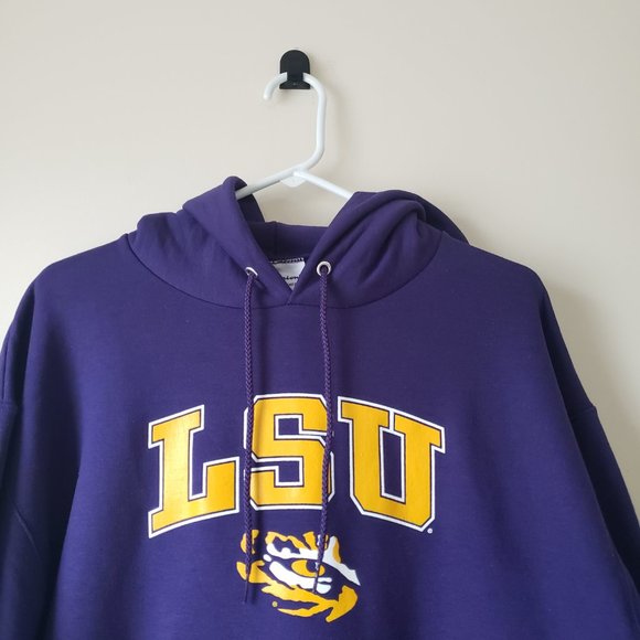 Champion LSU Tigers Hoodie Sweatshirt Mens XXL 2XL Eye Logo NCAA Purple NWT - Picture 3 of 9